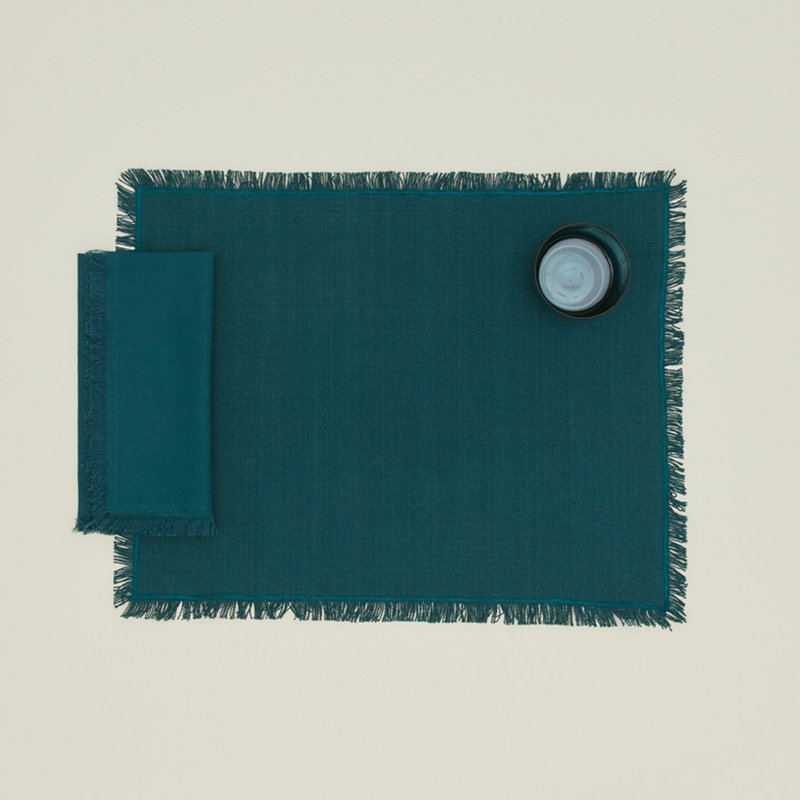 Essential 100% Cotton Square Napkins, Peacock
