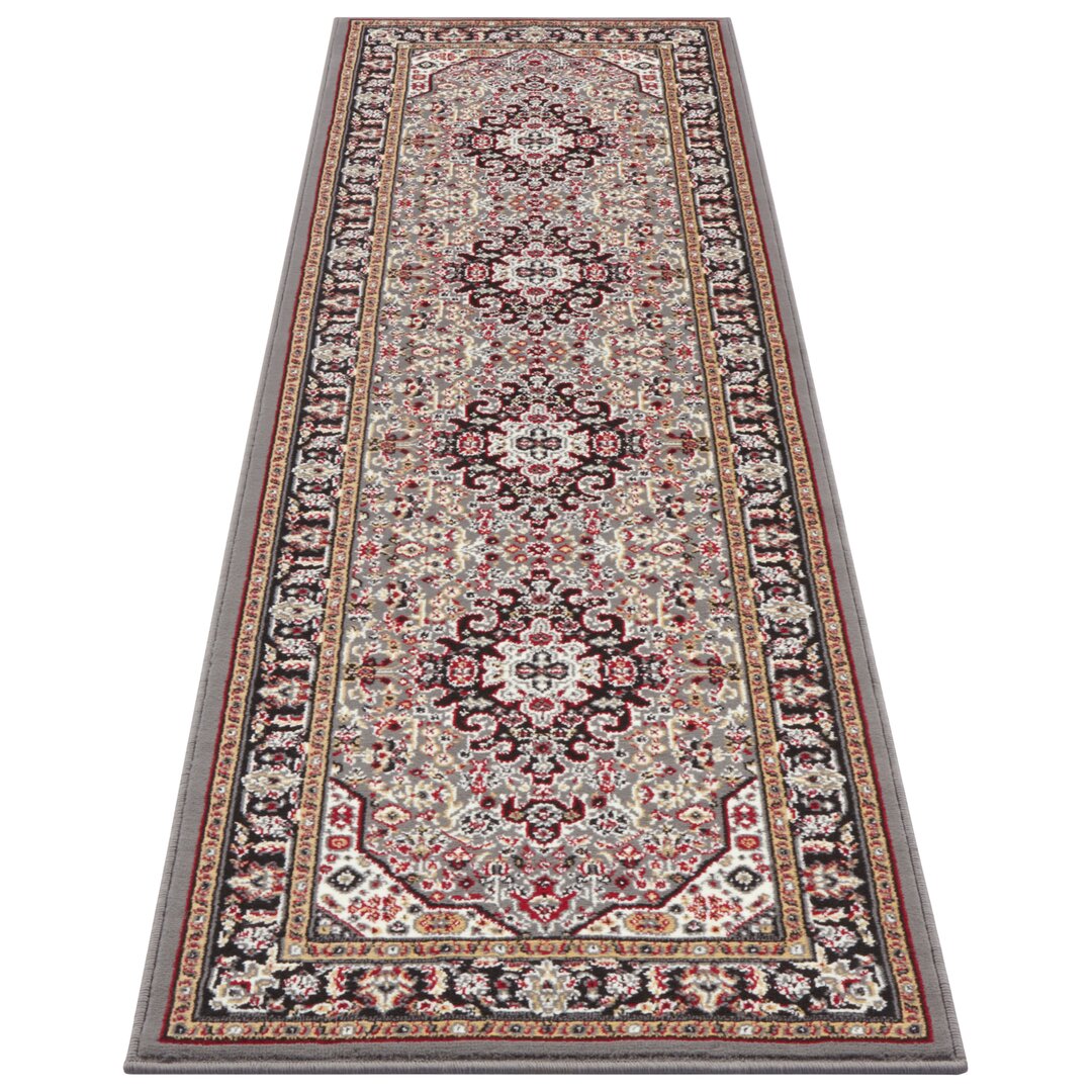 Skazar Isfahan Orient Teppich - Kurzflor Orientalisch für Wohnzimmer, Esszimmer, Flur - Grau