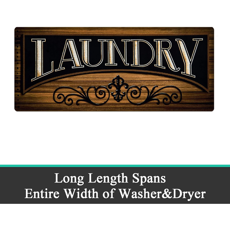 Farmhouse Washable Laundry Room Rug Runner Non Slip Kitchen Mats, 0.20" H x 59" L x 20" W