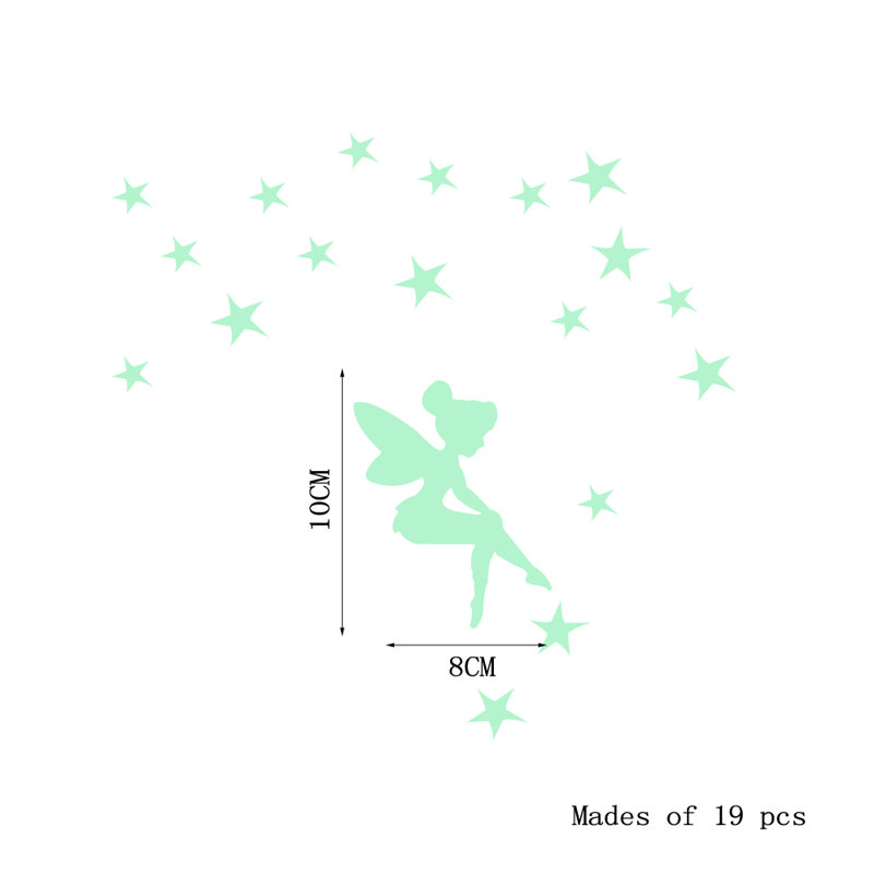 Sprinkle Fairy Stars Glow in Dark Switch Light Sticker, 1 Pack