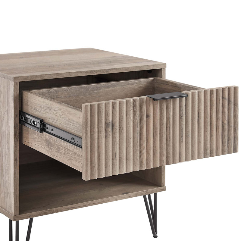 Table de chevet 1 tiroir Dumbo, Gris rustique