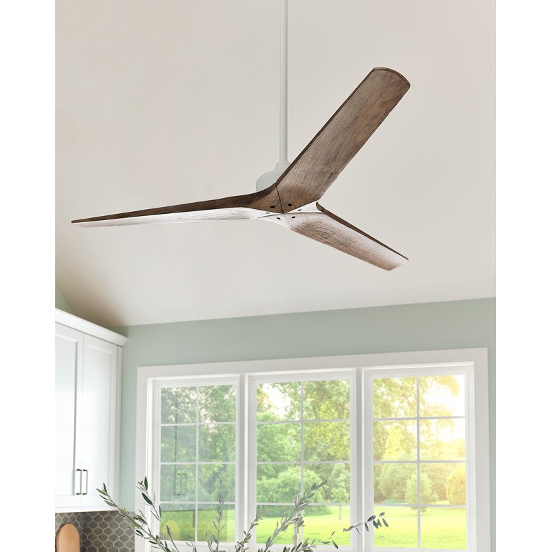 Chisel 44" Indoor/Outdoor Smart Wooden Ceiling Fan with Remote, Matte Black, Walnut