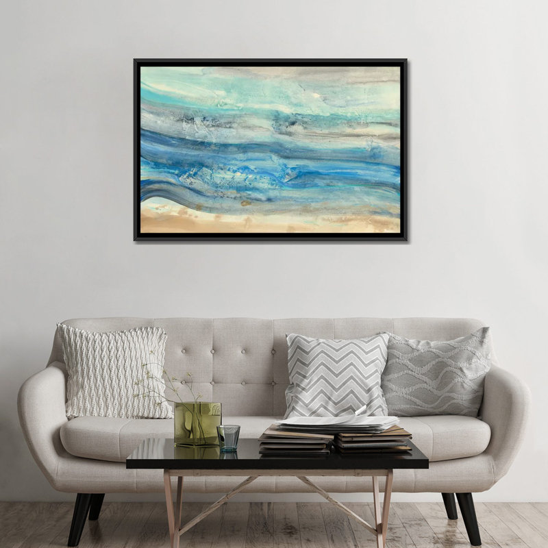 «Ocean Waves», impression sur toile tendue, H 18 po x l 26 po x P 1,5 po, Toile avec cadre noir