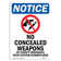 SignMission No Concealed Weapons Sign with Symbol | Wayfair