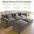 Sectional Couches for Living Room,116" U‑Shaped Modular Sectional with Ottoman, Cup Holders & USB Ports- Chenille Cloud Couch, 5-Seat Deep Seat Sofa for Apartment, Gray-1333784191-1326900024