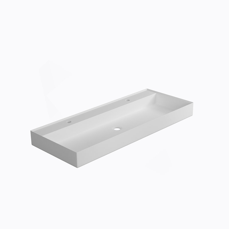 Lavabo de salle de bain à surface solide en pierre de pierre