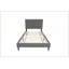 Lit simple avec tête de lit capitonnée ajustable, pieds de soutien robustes et revêtement en lin pour les chambres à coucher modernes