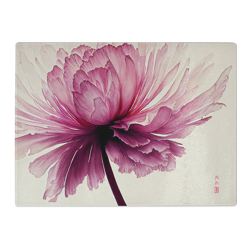 Dreamlike Carnation Flower  Glass Chopping Board