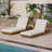 Lounge Chaise Set, Acacia Solid Wood With Lounge Cushion (Cream+Triple Folds)-1387574283