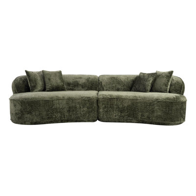 Modern Compression Curved L-Shape Sectional Oversized Sofa