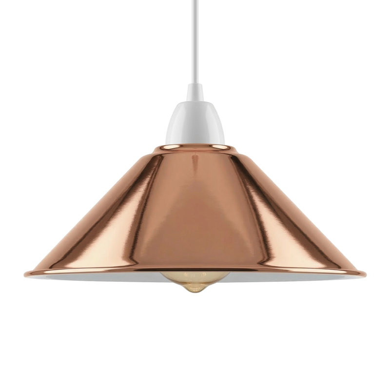 10cm H Metal Cone Lamp Shade, Rose Gold