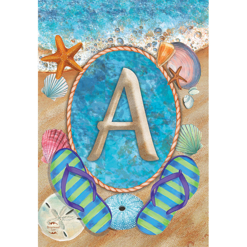 Summer Monogram Letter A Garden Flag