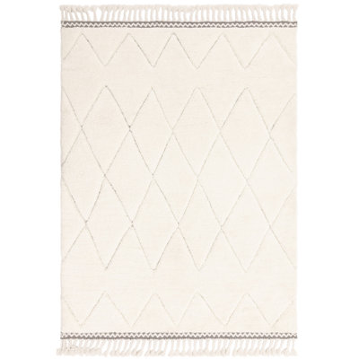 Buckmiller Tribal Moroccan Machine Woven Cream Area Rug
