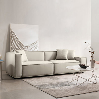 Gray Leather Match Modular Sofa cushion couch
