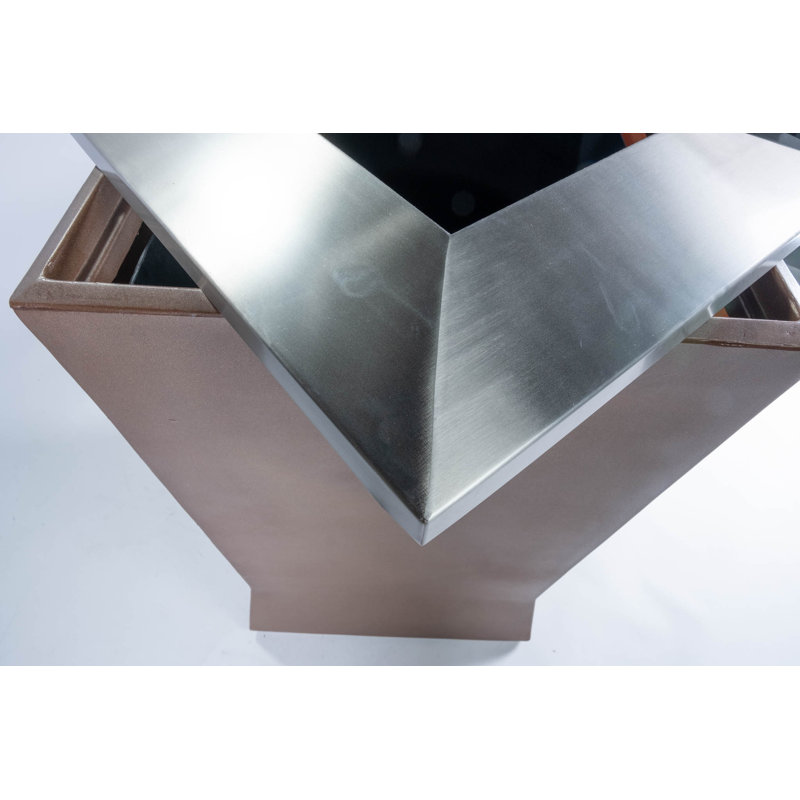 Poubelle Modtec, H 36 po x l 22 po x P 22 po, 39, Bronze vieilli