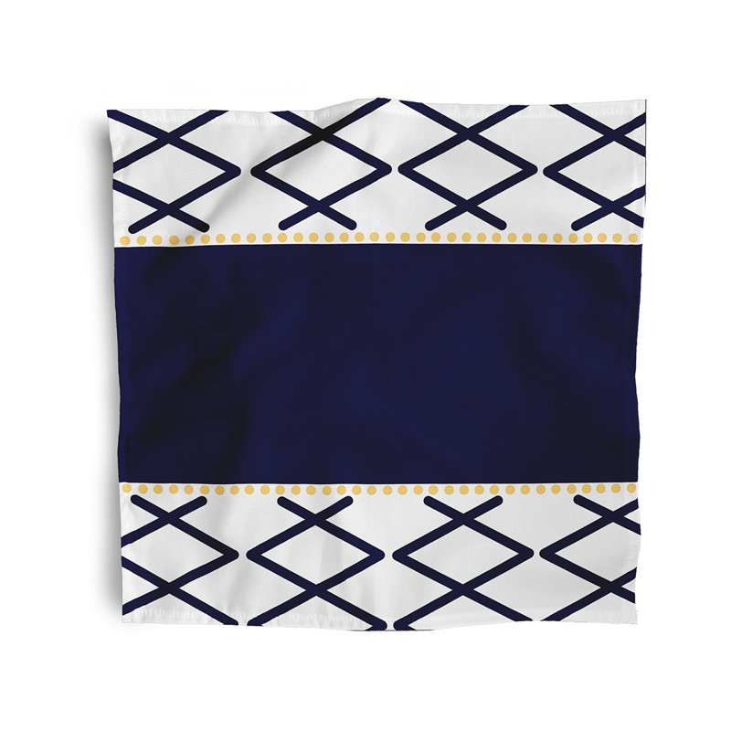 Laedemi Polyester Geometric Square Napkin, Navy