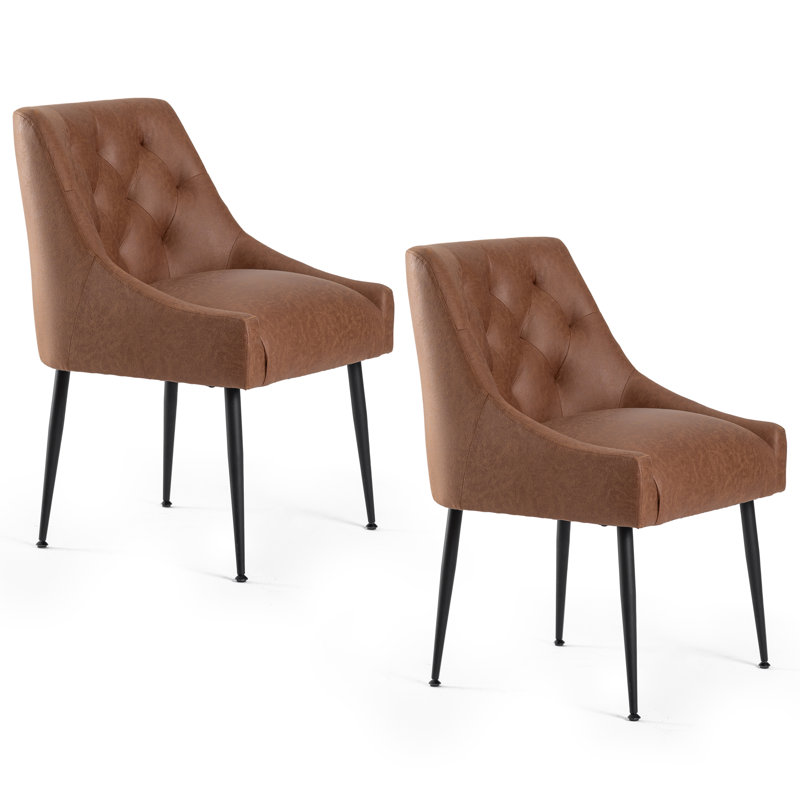Dining Chairs (Set of 6) Mid Century Modern Kitchen Chair Comfortable Upholstered Premium Fabrics Dinner Chairs for Kitchen Dining Room