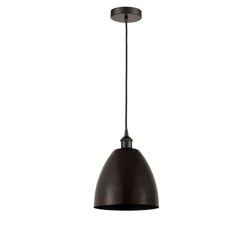 Luminaire suspendu conique à 1 lumière, H 12,88 po x l 9 po x P 9 po, Bronze huilé, Bronze huilé