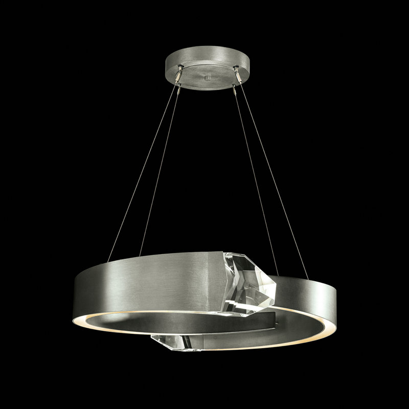 Strata 1 - Light LED Chandelier, Silver Leaf