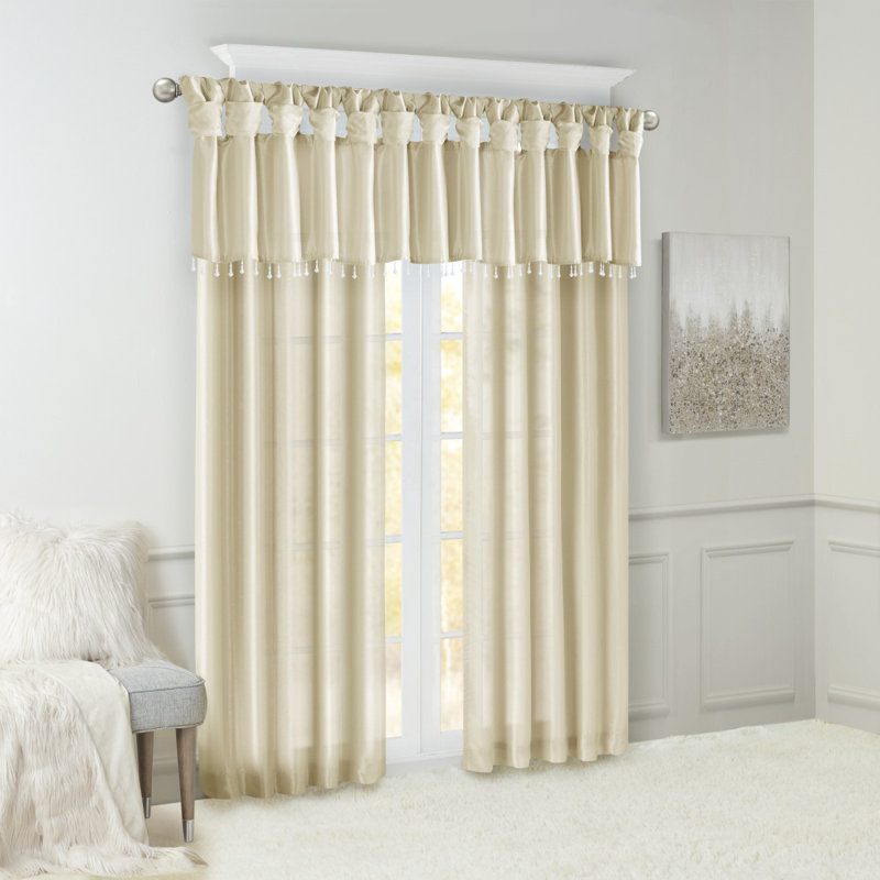 Panneau de rideau de fenêtre Twist, Champagne, L 50,11 po x L 95 po