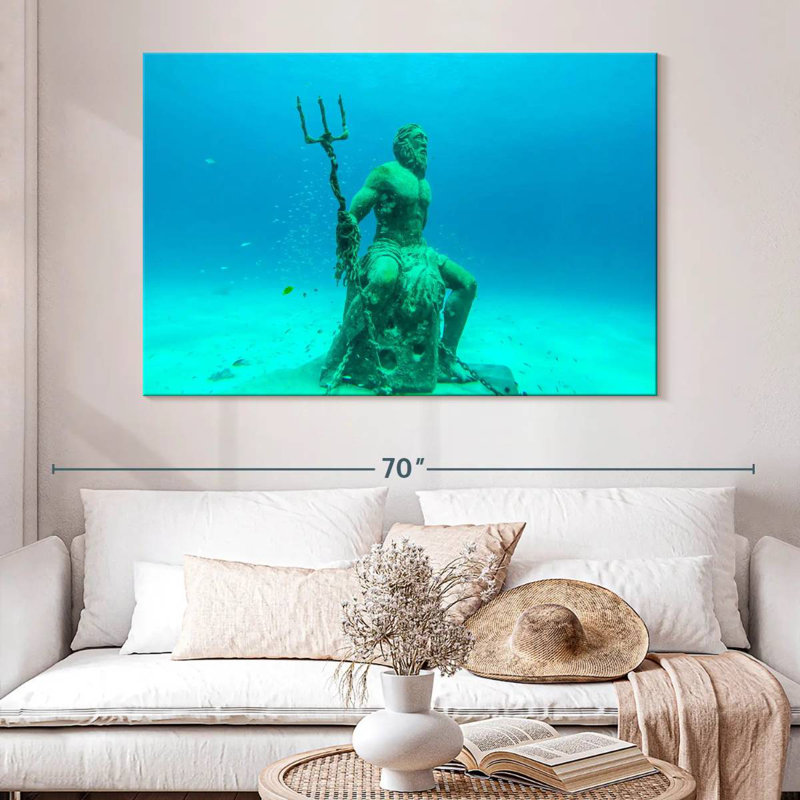 Kelan Sunken Poseidon Statue, 34" H x 51" W