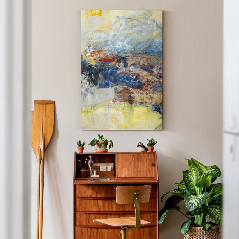 «Gold and Gray Exploration IX», reproduction d'art sur toile, H 48 po x l 32 po x P 1 po