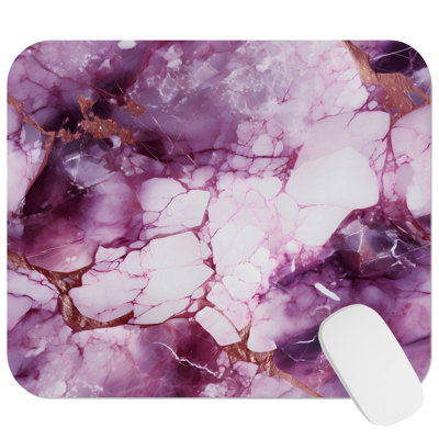 Abstract Purple Geode Crystal Dream Crystals Geode Modern Marble Agate Fractal Gaming Cute Office Laptop Desk Pad Gift Mat Square Rectangle Non-Slip Mousepad