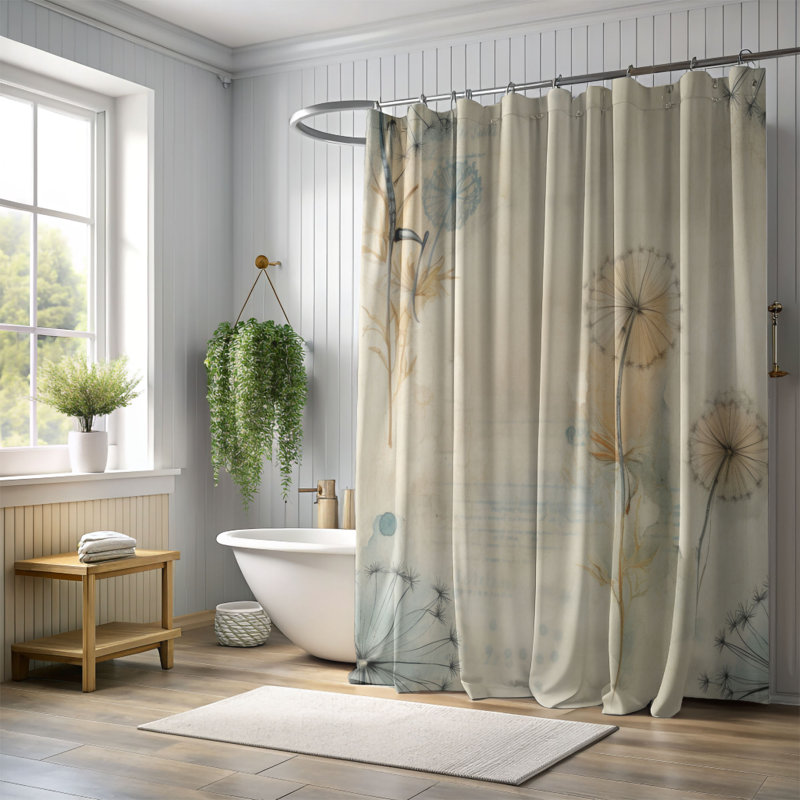 Rideau de douche Dandelion Delight - Premium, H 74 po x l 71 po