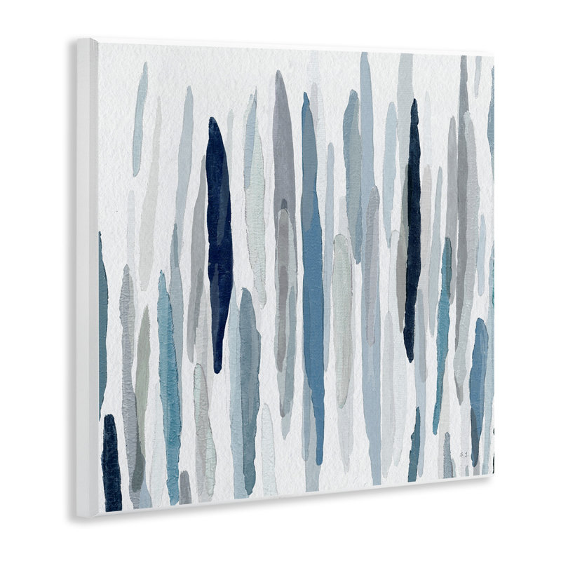 Abstract Thick Brush Blue Grey Paint