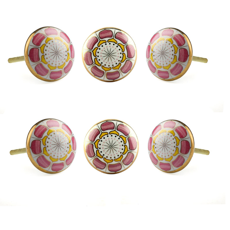 Paquet multiple de boutons de champignon Marigold de 1,8 po de diamètre, Rose / blanc / or