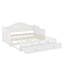 Lit de jour simple en bois allongé avec tiroirs de rangement, canapé-lit en bois pour le salon-407497700