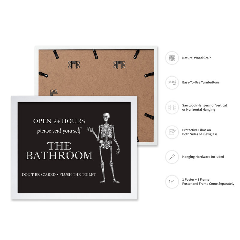 The Bathroom No2, Poster, 24"H x 32"W, White Framed
