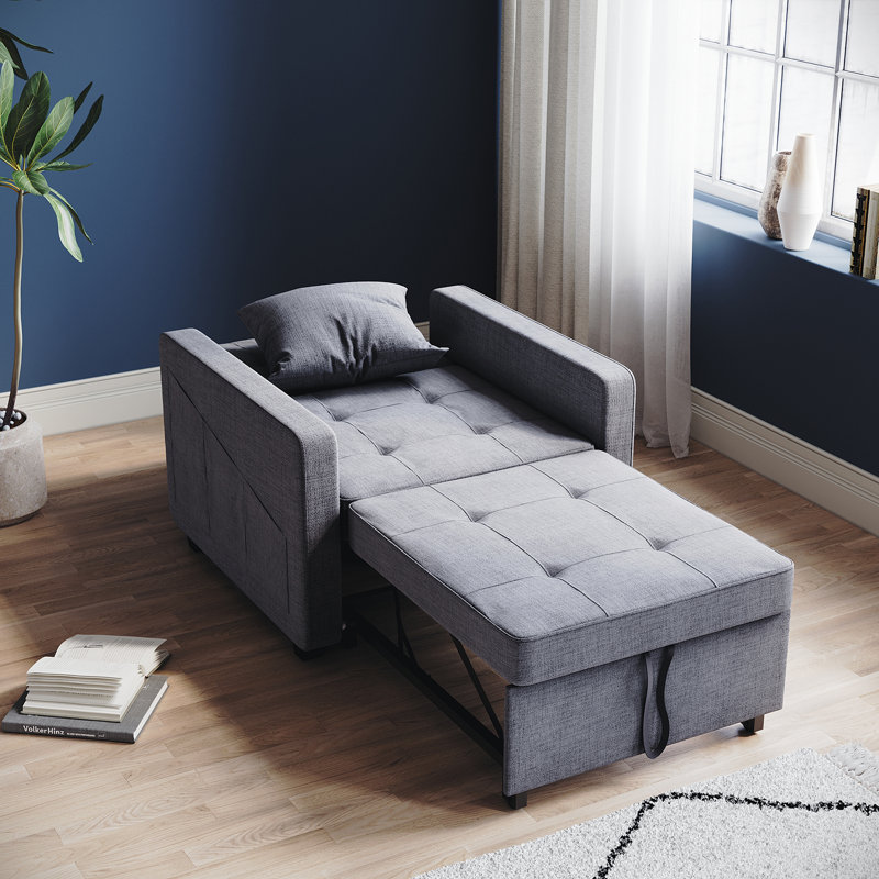 Niama Upholstered Accent Chairs Bed, Grey Fireproof Sponge