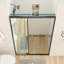 Cabine de douche à porte coulissante semi-sans cadre à 3 panneaux l 48 po x H 72 po avec verre trempé transparent de 5/16 po (8 mm)-124563412