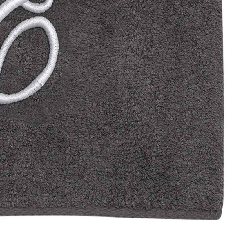 Serviette de bain Winston Porter en granite / argent à monogramme avec lettre E