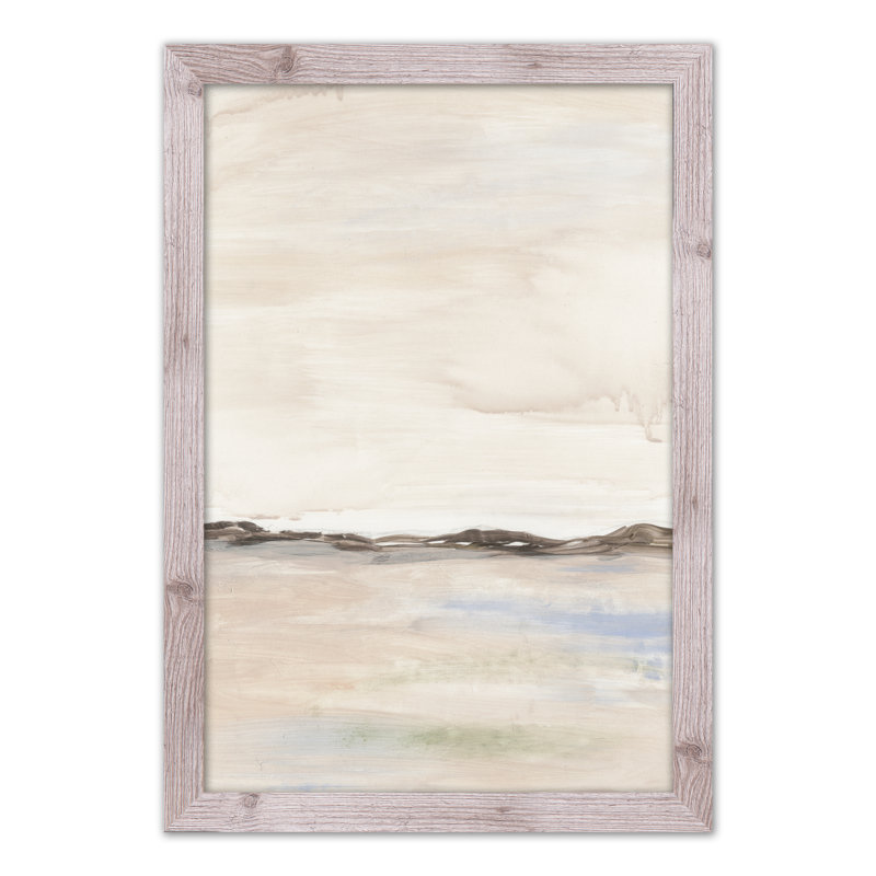 Paysage neutre et doux - Peinture, H 36 po x l 24 po x P 0,75 po, Cadre photo blanc en acrylique
