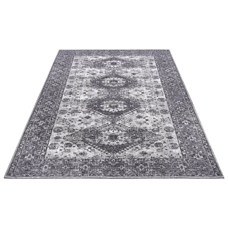 Bila Grey/Black Rug, Rectangular 150 x 220cm