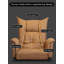Chaise de bureau moderne en métal et cuir avec repose-pieds