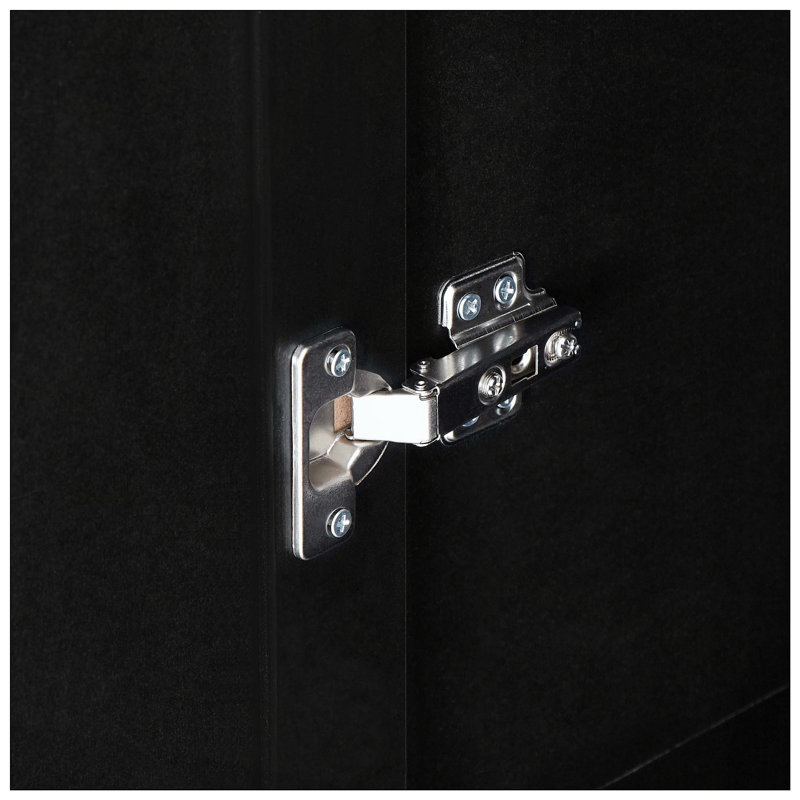 Armoire de rangement à deux portes, Noir, H 71,2 po x l 16,9 po x P 23,3 po