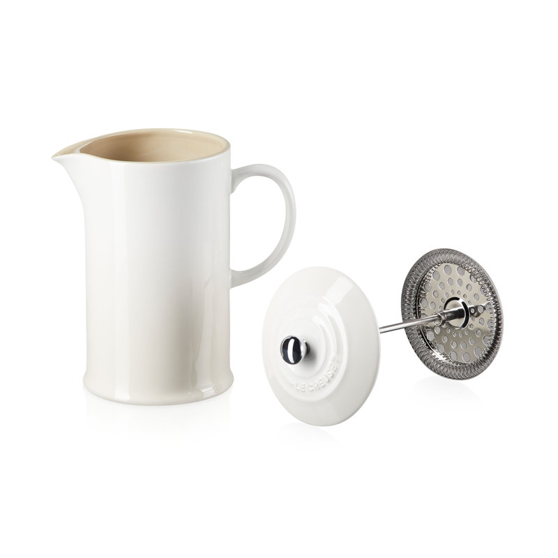 Le Creuset Stoneware Cafetiere with Metal Press, Meringue