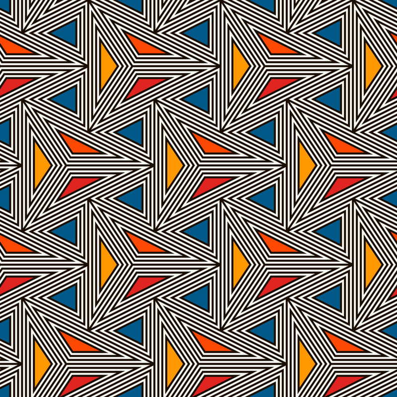 "Teshawna", motif géométrique contemporain sur toile, H 12 po x l 12 po