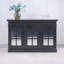 Armoire de rangement polyvalente avec portes en miroir en acrylique, tablettes réglables pour le salon et la salle à manger, finition décorative noire
