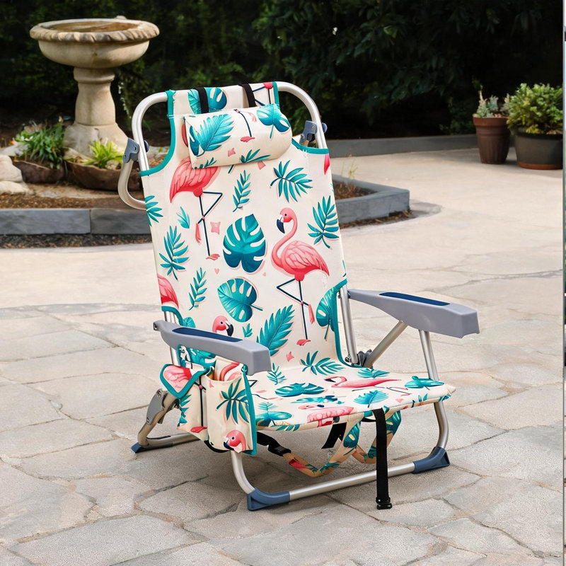 Chaise de plage pliante réglable à 5 positions avec cadre en aluminium et porte-gobelet pour le camping et les pique-niques, d'une capacité de 100 kg