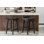 Tabourets de bar, tabourets de bar à hauteur de comptoir avec dossier bas et repose-pieds, structure en bois