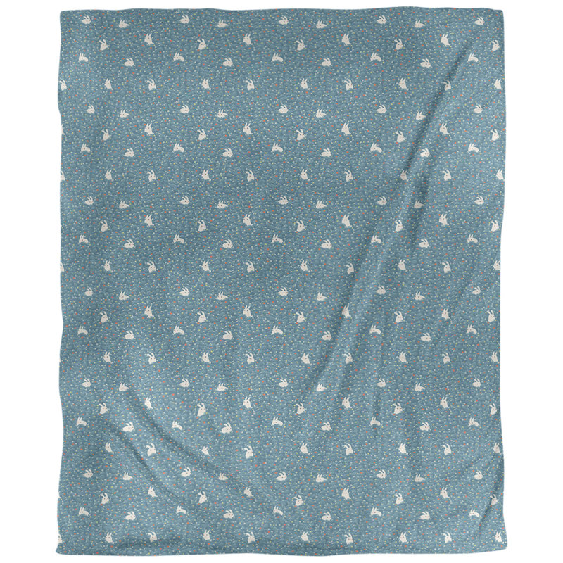 Tissu lapin lapin, bleu, L 54 po x l 36 po, Lin huître palazzo