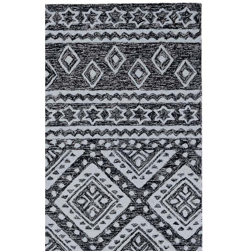 Gradin Micro-Loop Hand Tufted Wool And Cotton With Latex Southwestern Rug, Rectangle 6' x 9'