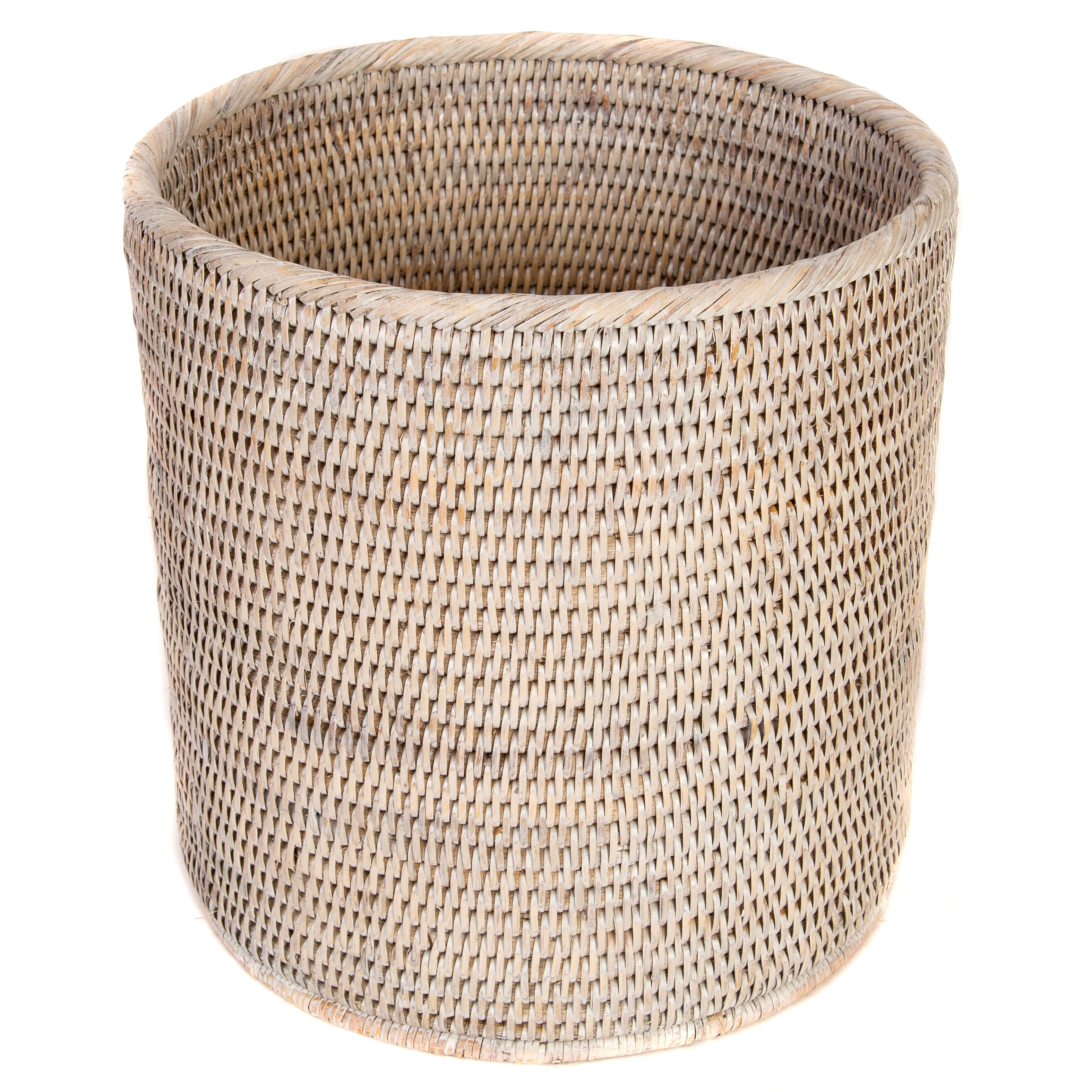 Artifacts Rattan Oval Waste Basket with Metal Liner