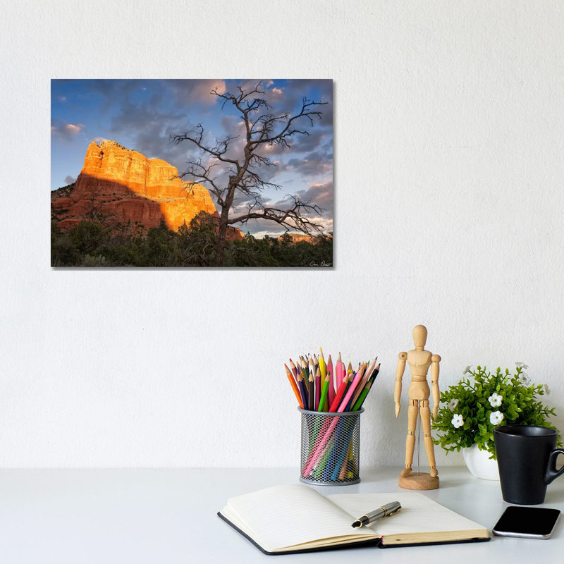 Sunset In The Desert II - Wrapped Canvas Print, 20.32cm H x 30.48cm W x 1.91cm D
