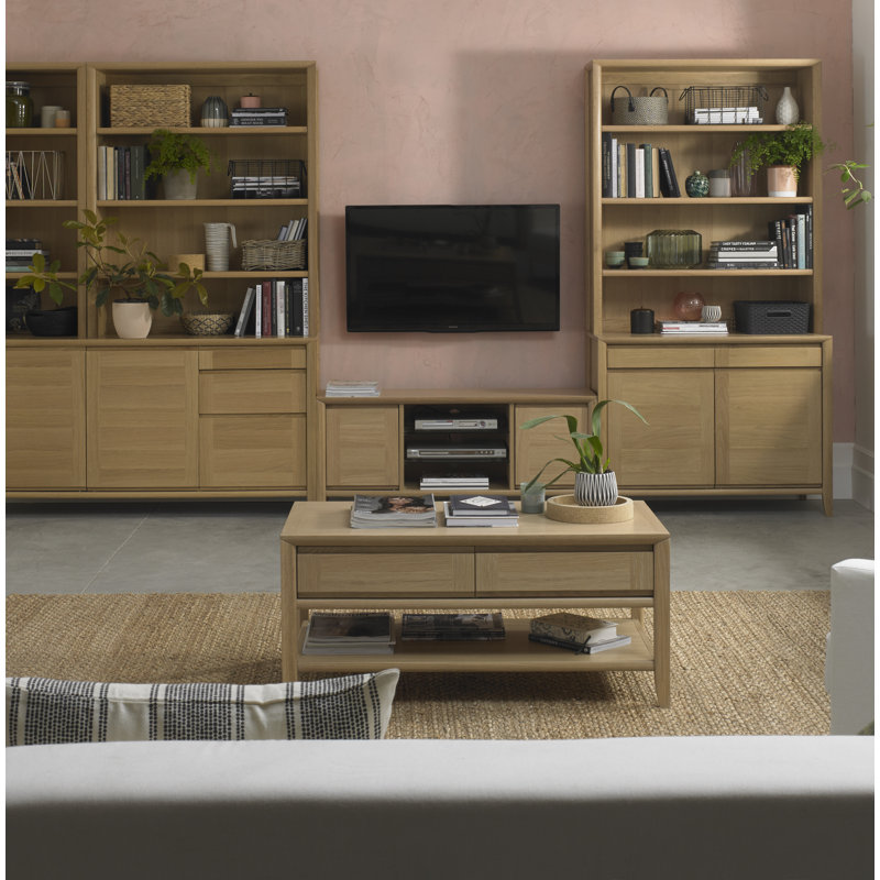 Izzie Four Leg Coffee Table with Storage, Brown, Brown