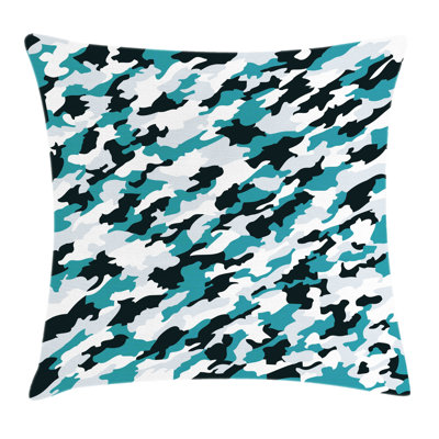 Ocean Aquatic Camouflage Tile Square Pillow Cover